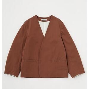 Moussy Blazer Jacket V-Neck Striped Cuffs Relaxed Fit Brown Womens Free Size NWT